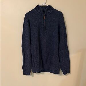 St. John's Bay Blue Zip Up Sweater Classic Knit
